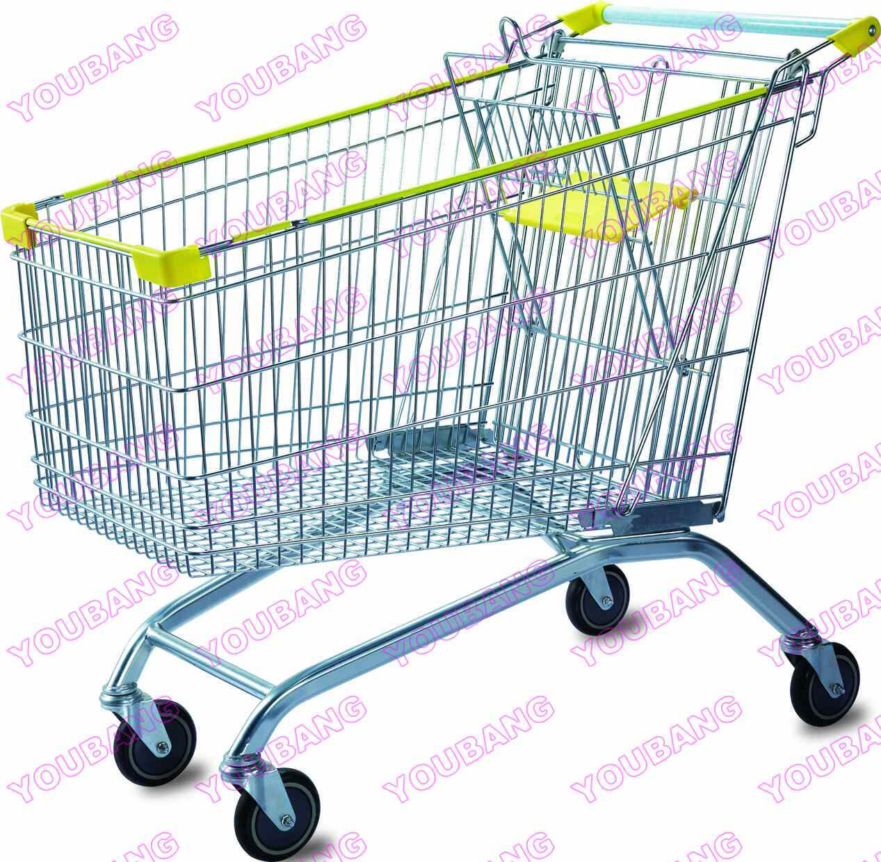 Powder Coated Supermarket Shopping Cart 