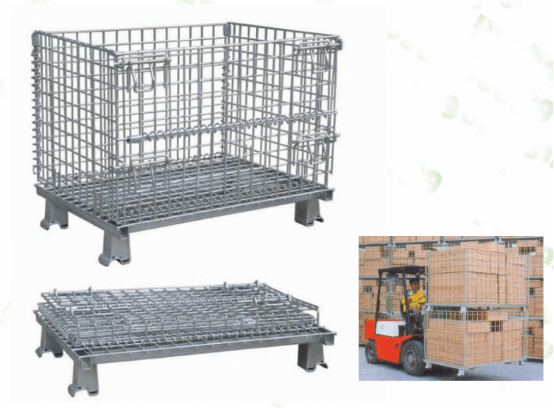 Heavy duty galvanize foldable warehouse wire cage