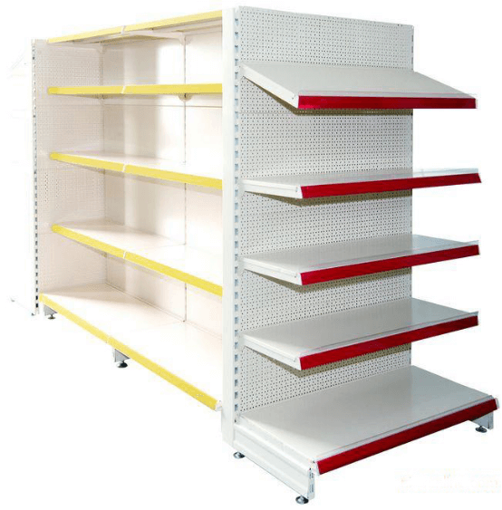 Perforated back panel shelving