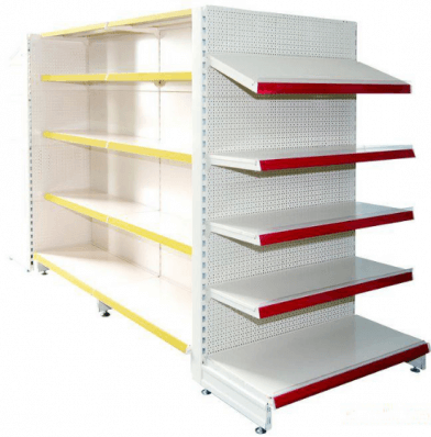 Perforated back panel shelving