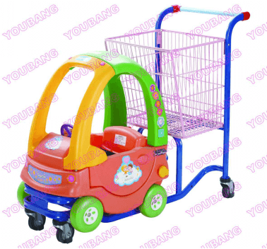 Powder Coated Children Size Shopping Cart with Flag