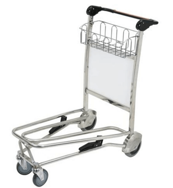 four wheels stainless steel airport trolley 